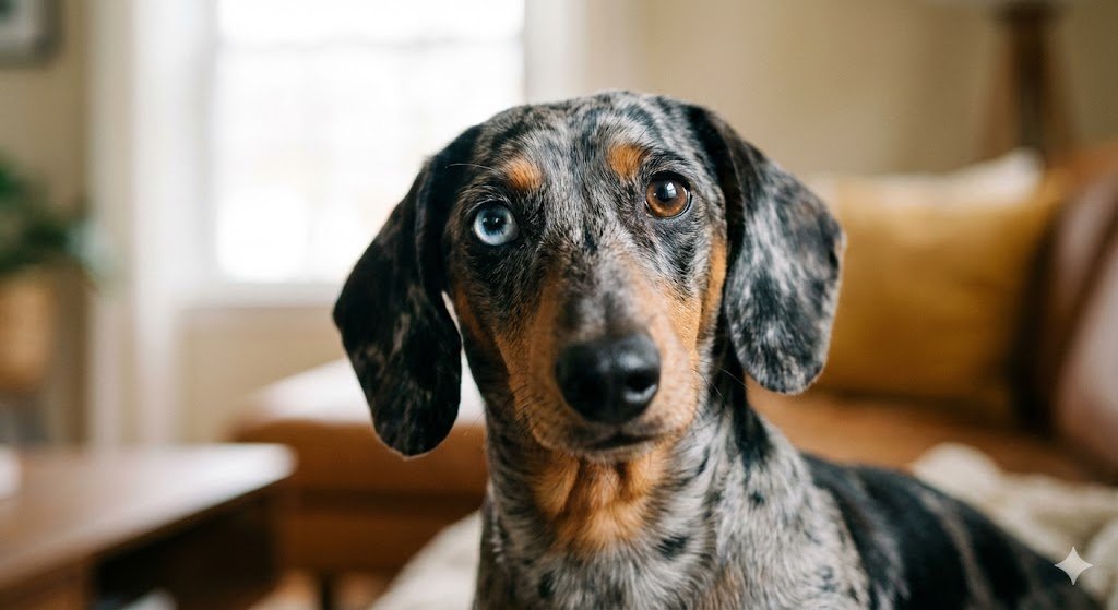 Healthy Dapple Dachshund Standing